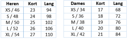Hoeveel cm is maat 46 sale