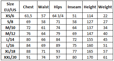 Size charts FAQ Skiwebshop